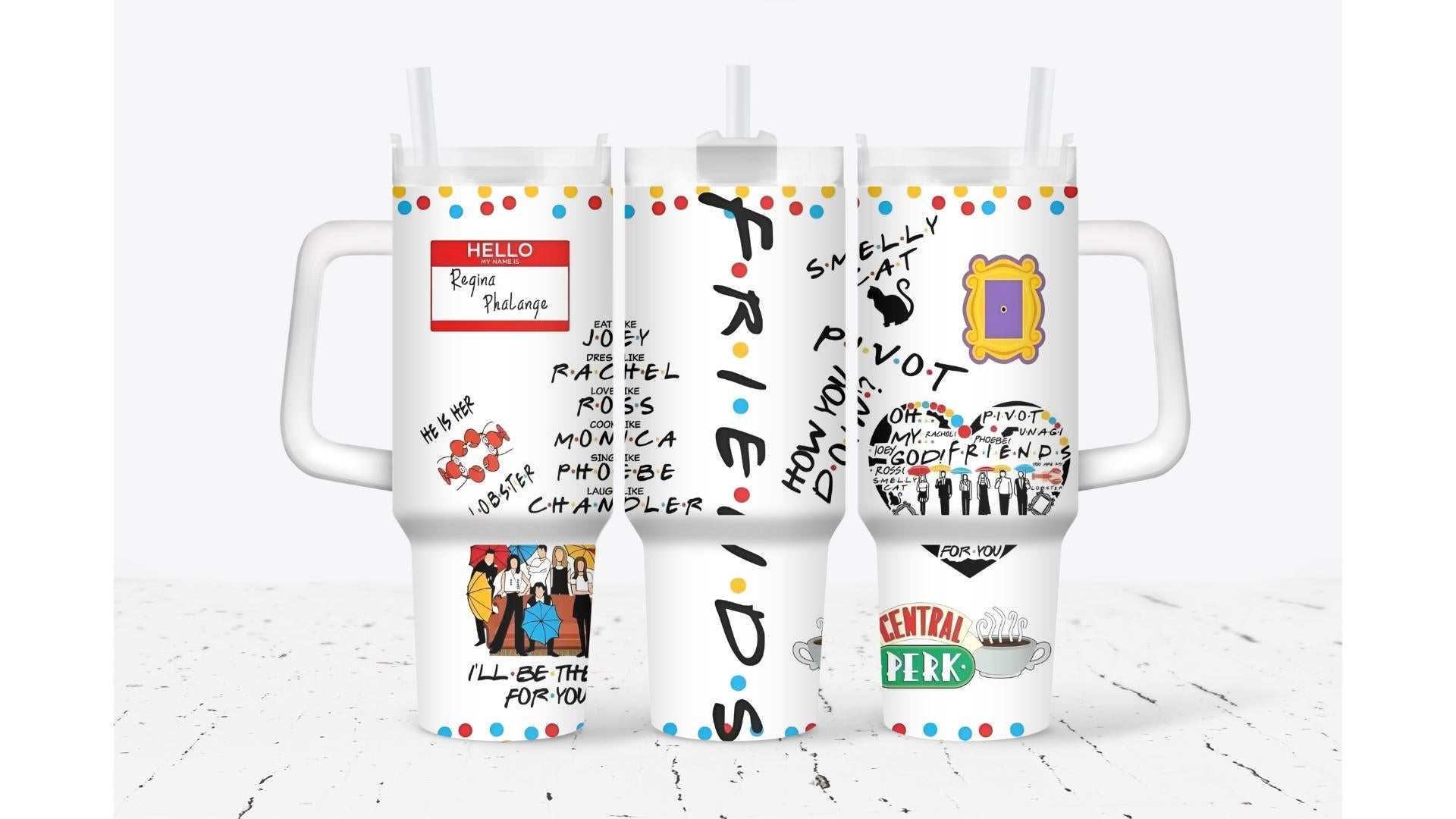Friends TV Show Tumbler, Stainless Steel Insulated Travel Mug