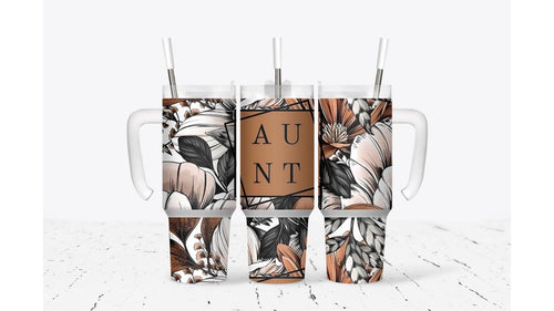 Aunt Tumbler, Floral Stainless Steel Insulated Cup