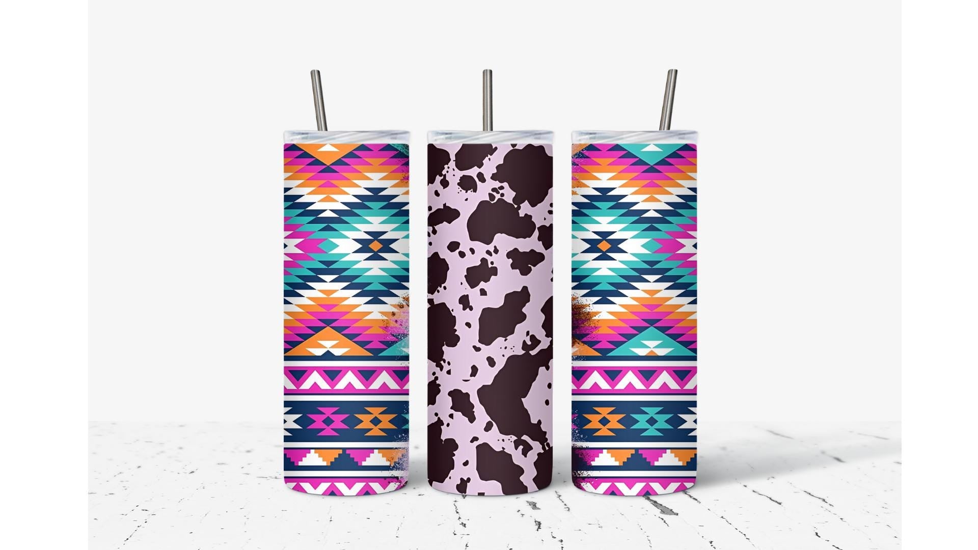 Aztec Pattern Pink Tumbler