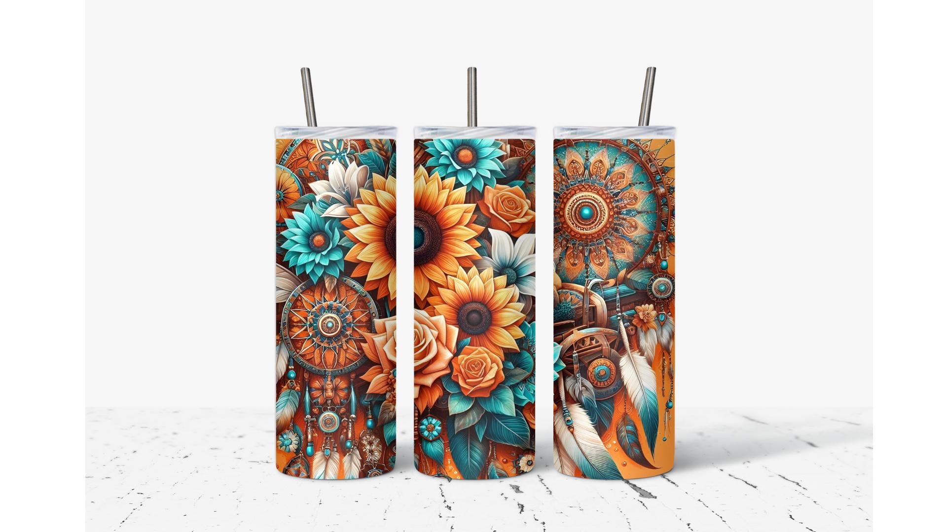 Sunflowers with Dream catcher Tumbler