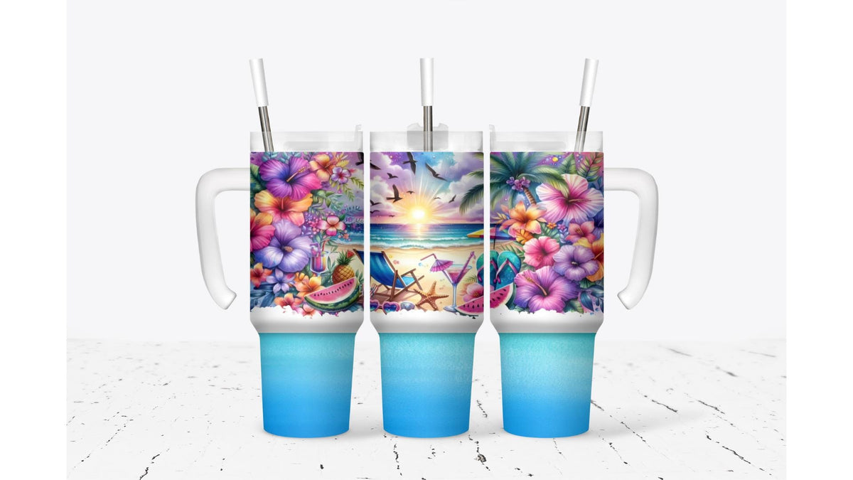 Tropical Beach Vacation Tumbler