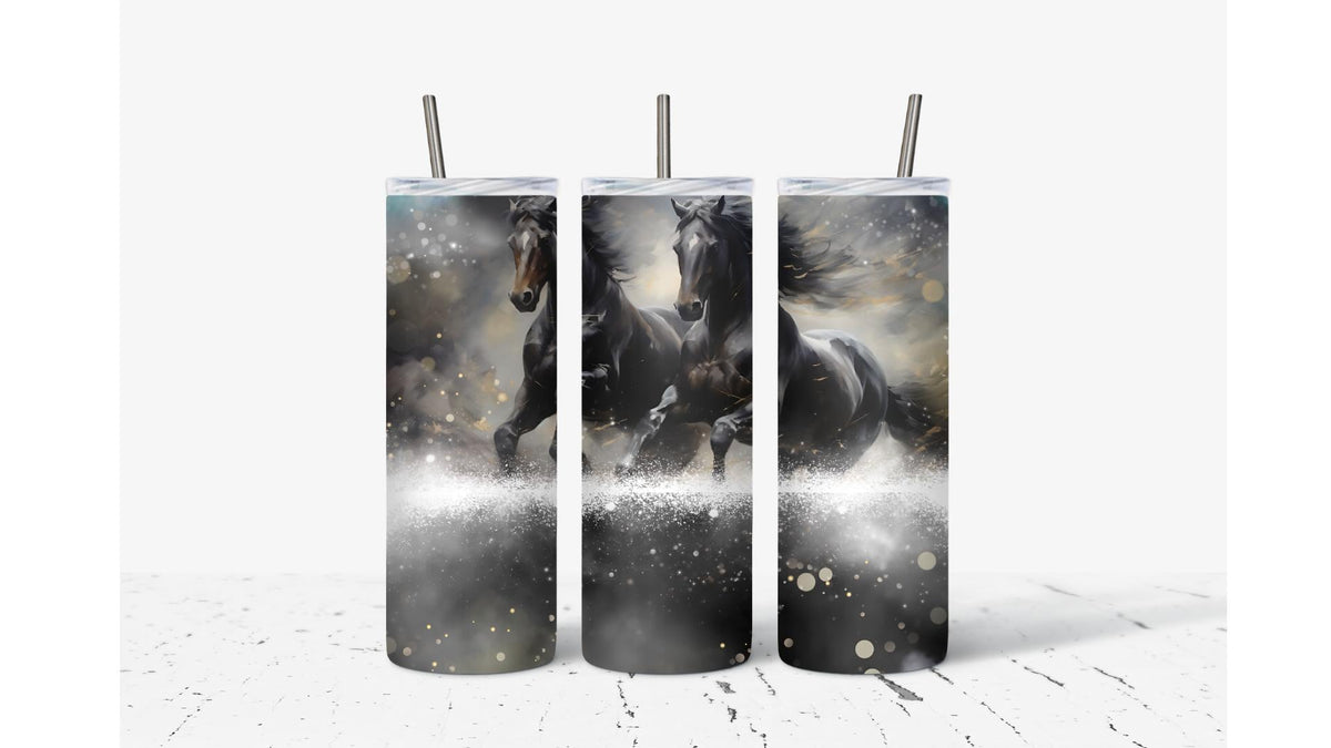 Black Horses Tumbler