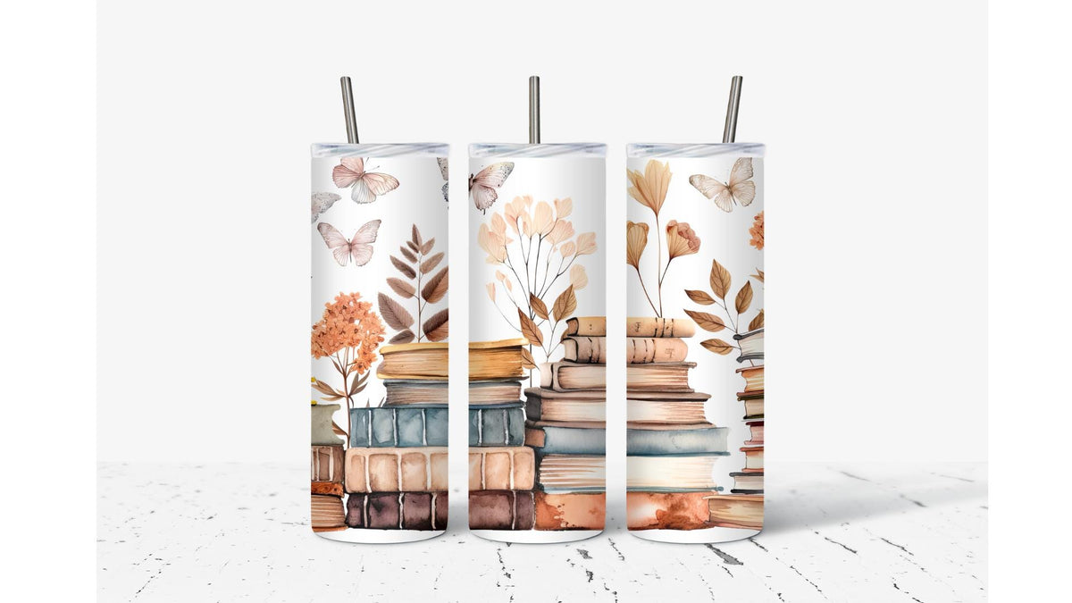 Books And Flowers Tumbler