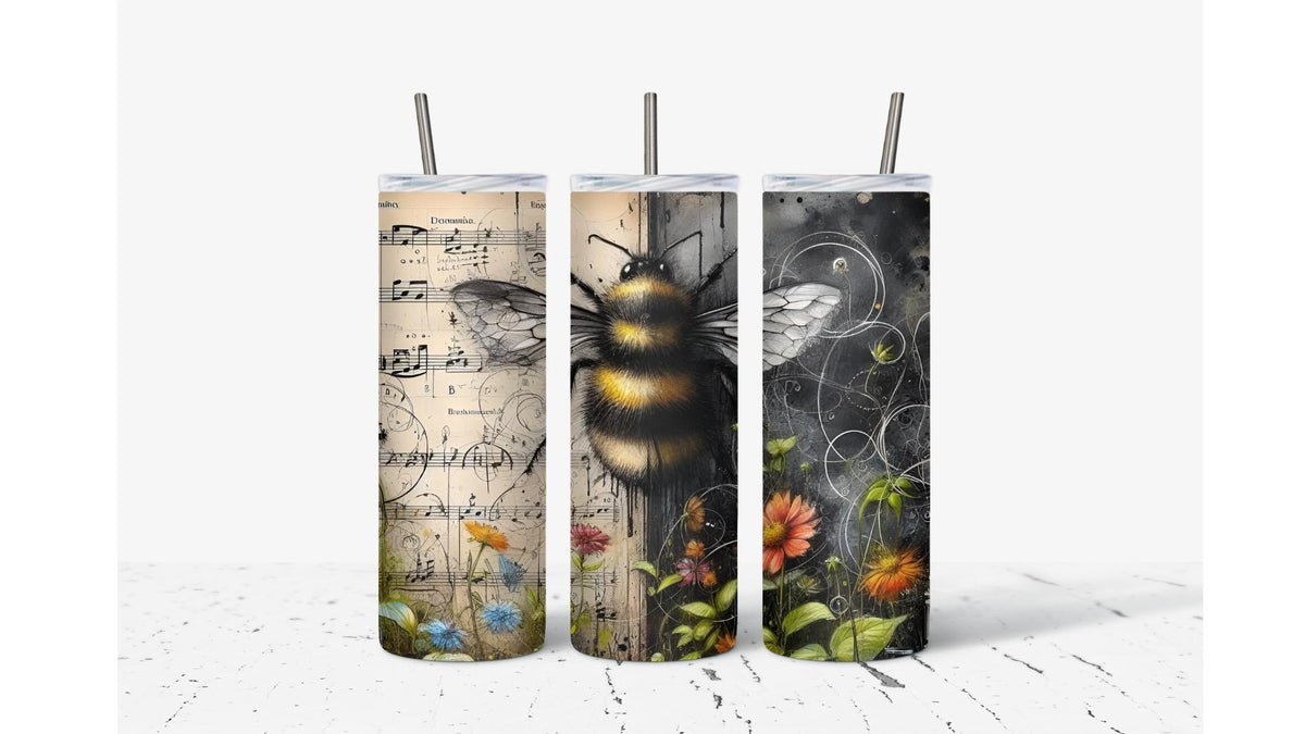 Bumblebee Sublimation Tumbler, Handmade Stainless Steel Travel Mug