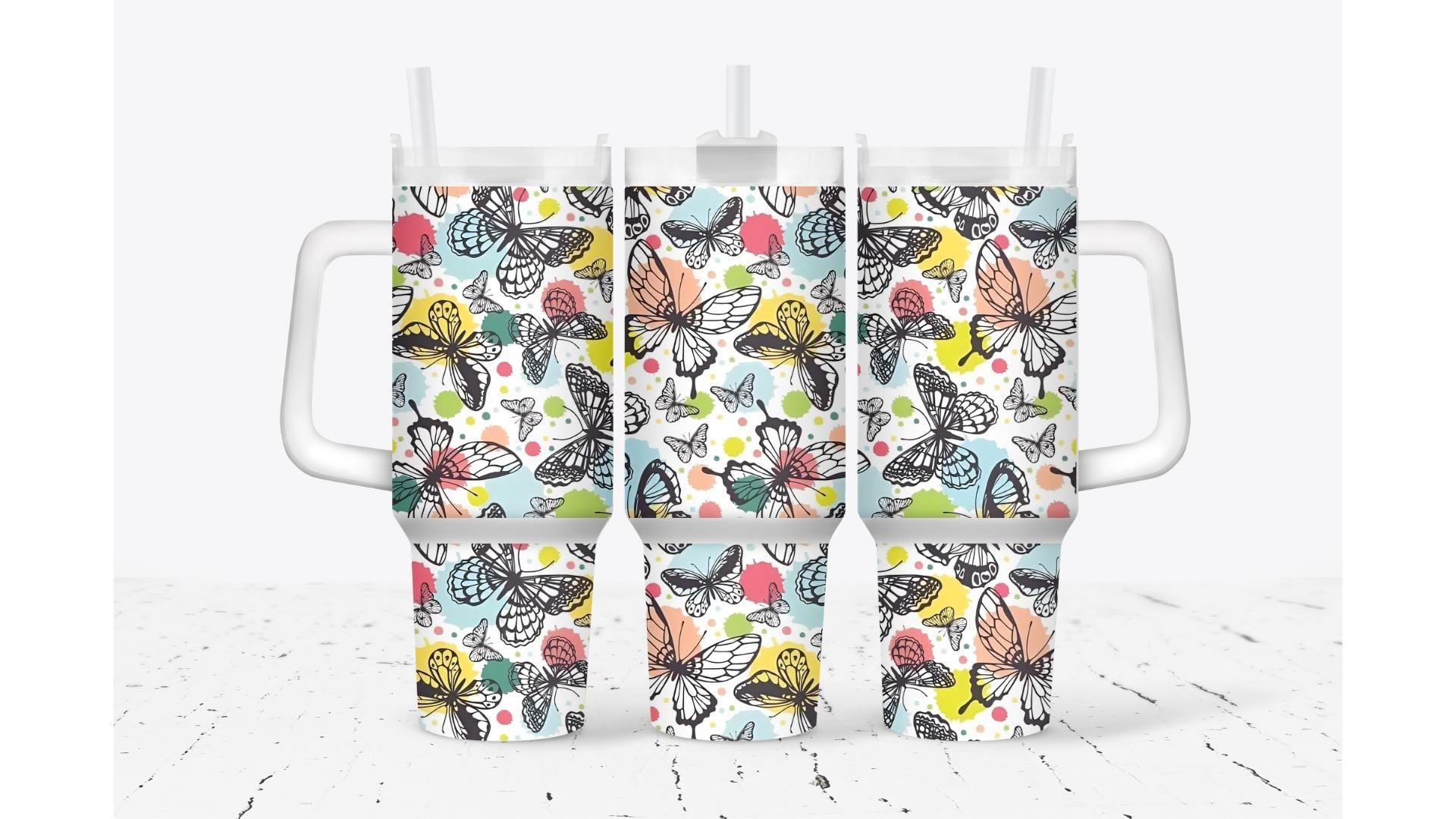Butterfly Tumbler, Custom Sublimation Stainless Steel