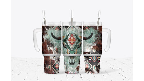 Aztec Western Skull Tumbler