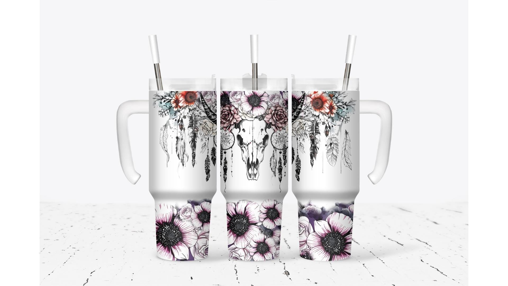Western Dream Catcher with Skull Tumbler