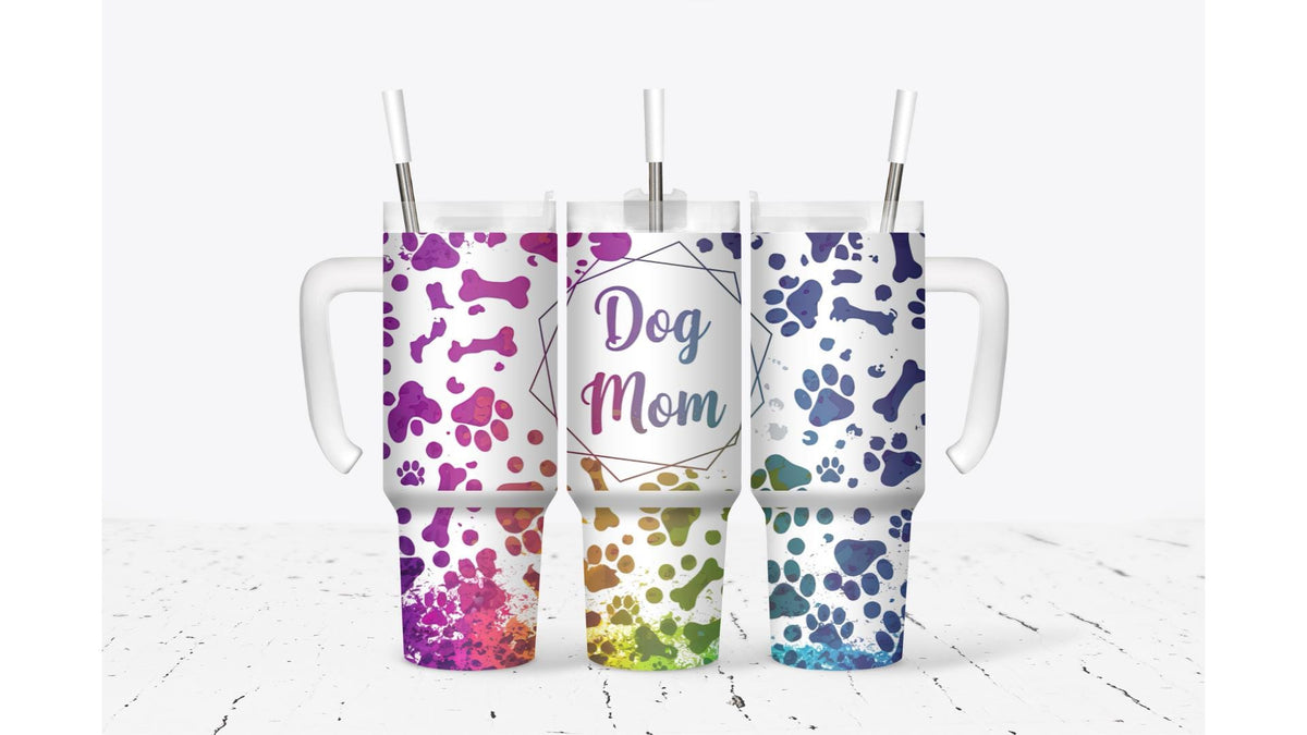 Dog Mom Ombre Color Tumbler
