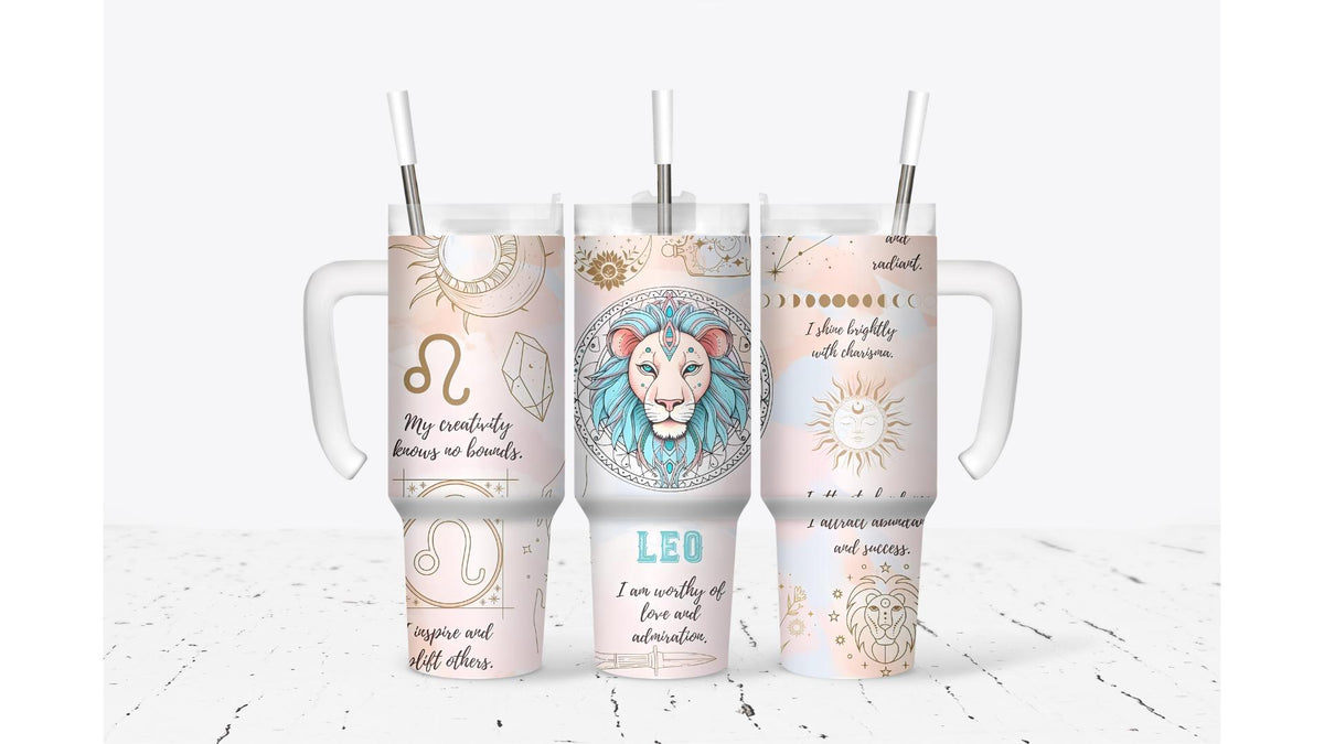 Leo Pink Zodiac Tumbler