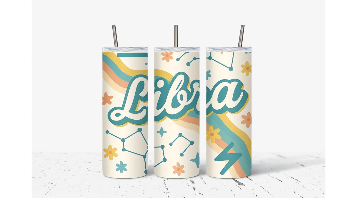 Libra Retro Zodiac Tumbler