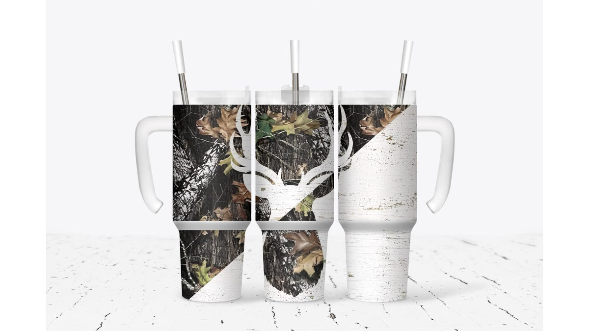 Wood Camouflage Split Buck Tumbler