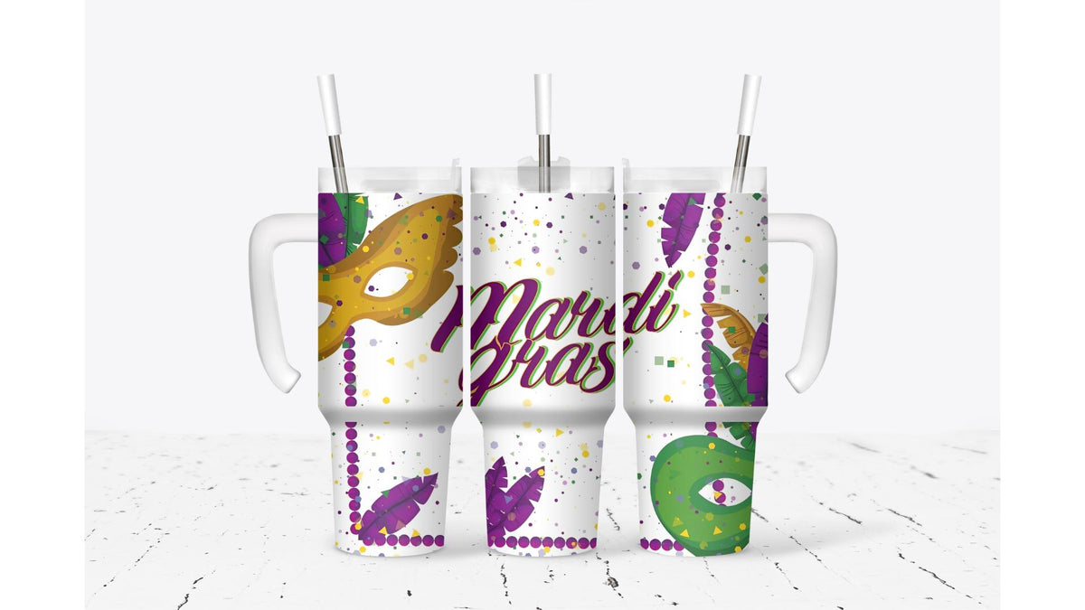 Mardi Gras Confetti Tumbler