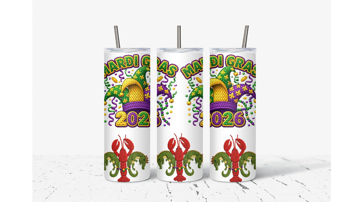 Mardi Gras Crochet Pattern Tumbler