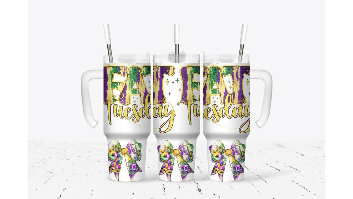 Mardi Gras Fat Tuesday Tumbler