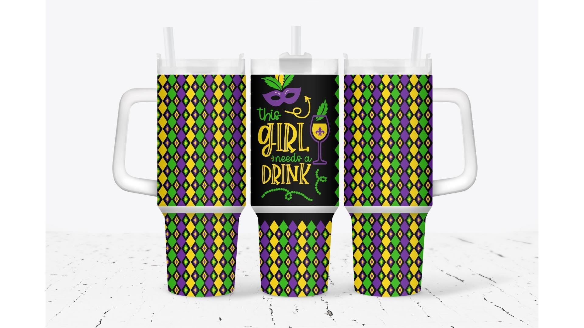 Mardi Gras This Girl Needs A Drink Tumbler