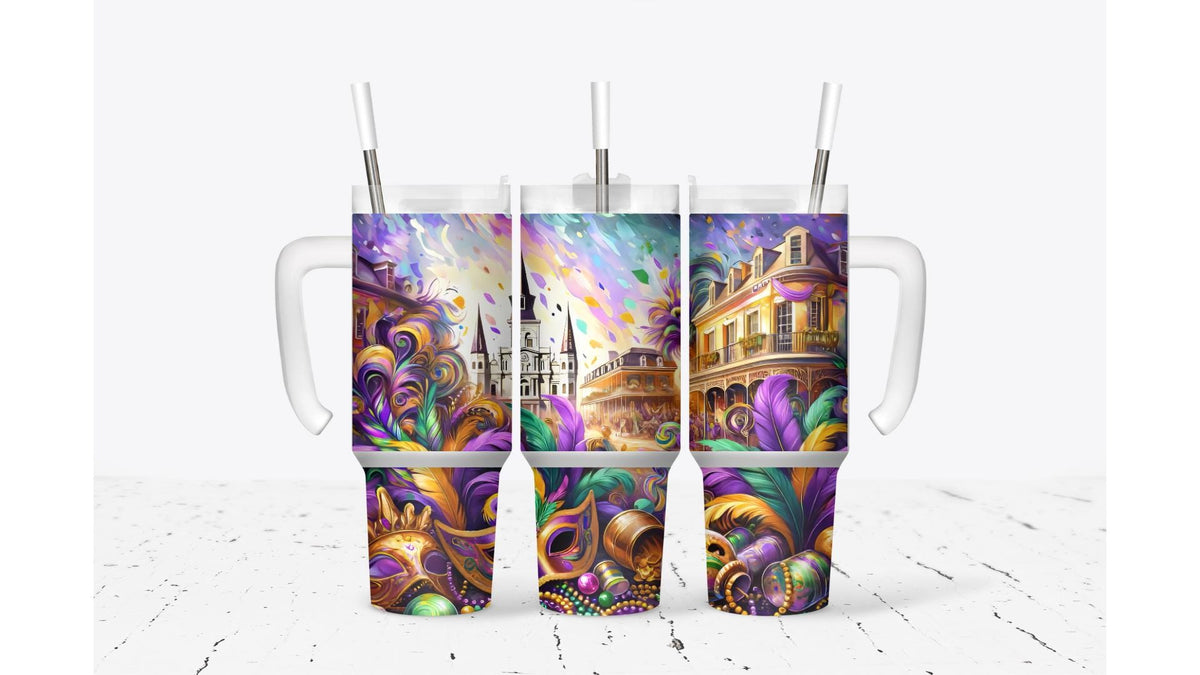Mardi Gras Jackson Square Tumbler