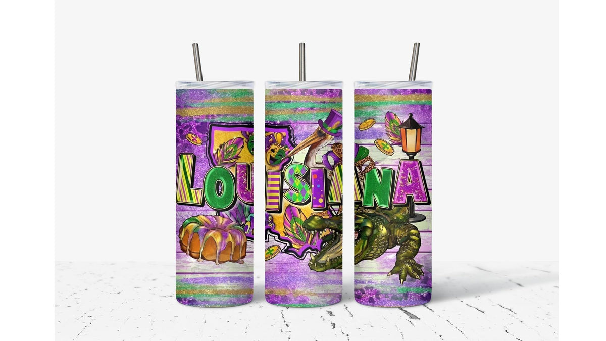 Mardi Gras Louisiana Tumbler