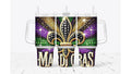 Mardi Gras Rhinestone Sublimation Tumbler