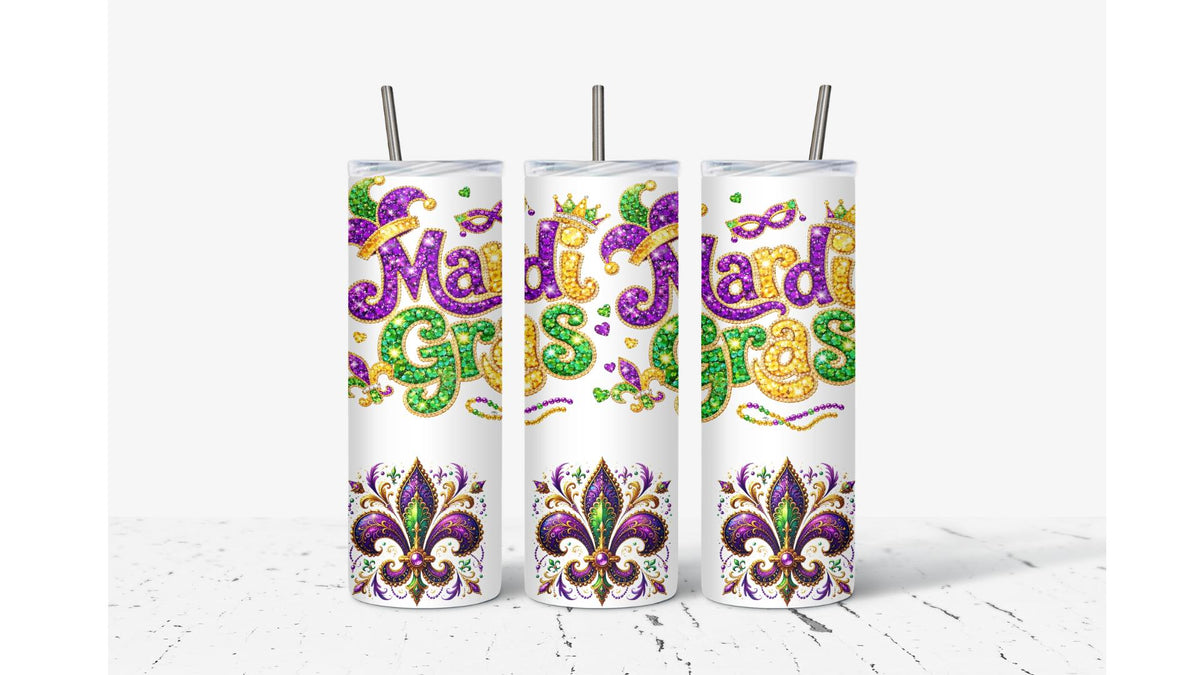 Mardi Gras Fleur Tumbler
