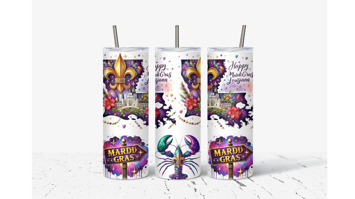 Mardi Gras Sign King Crab Tumbler