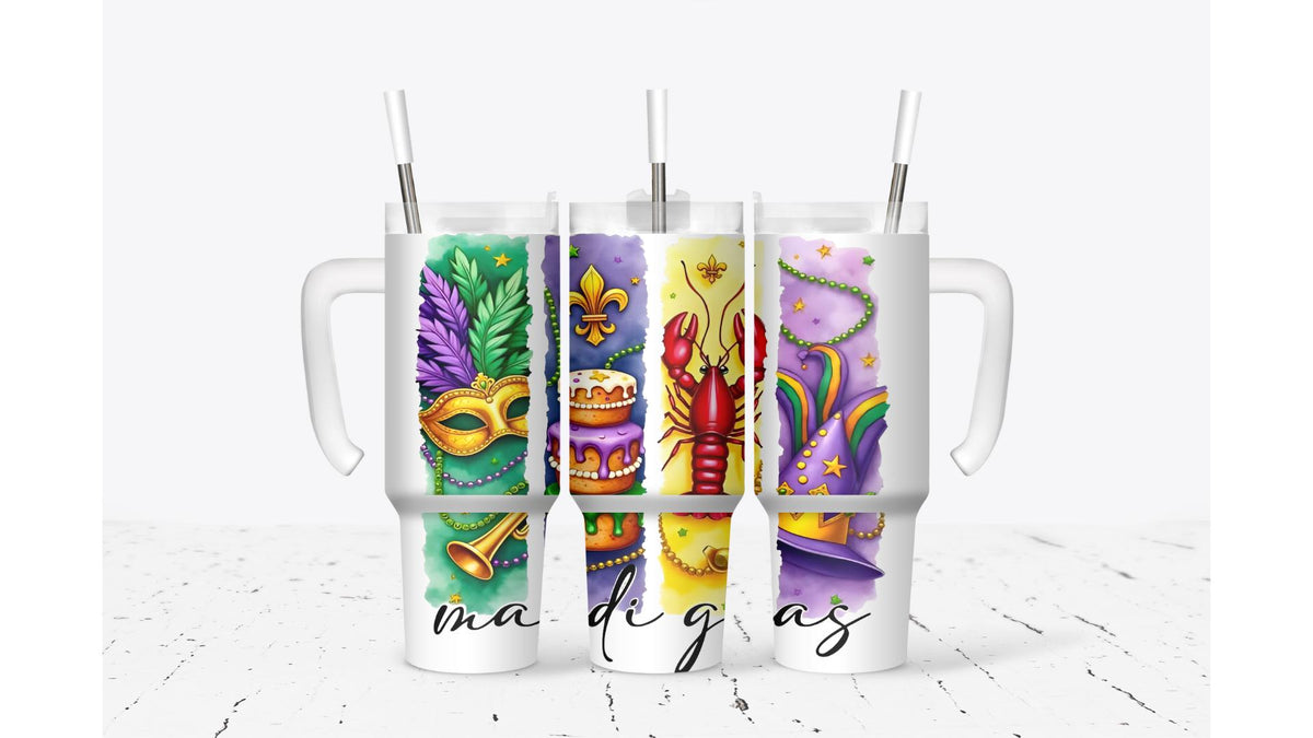 Mardi Gras 2026 Collage Tumbler