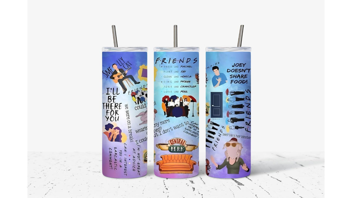 Friends Collage Purple/Blue Tumbler