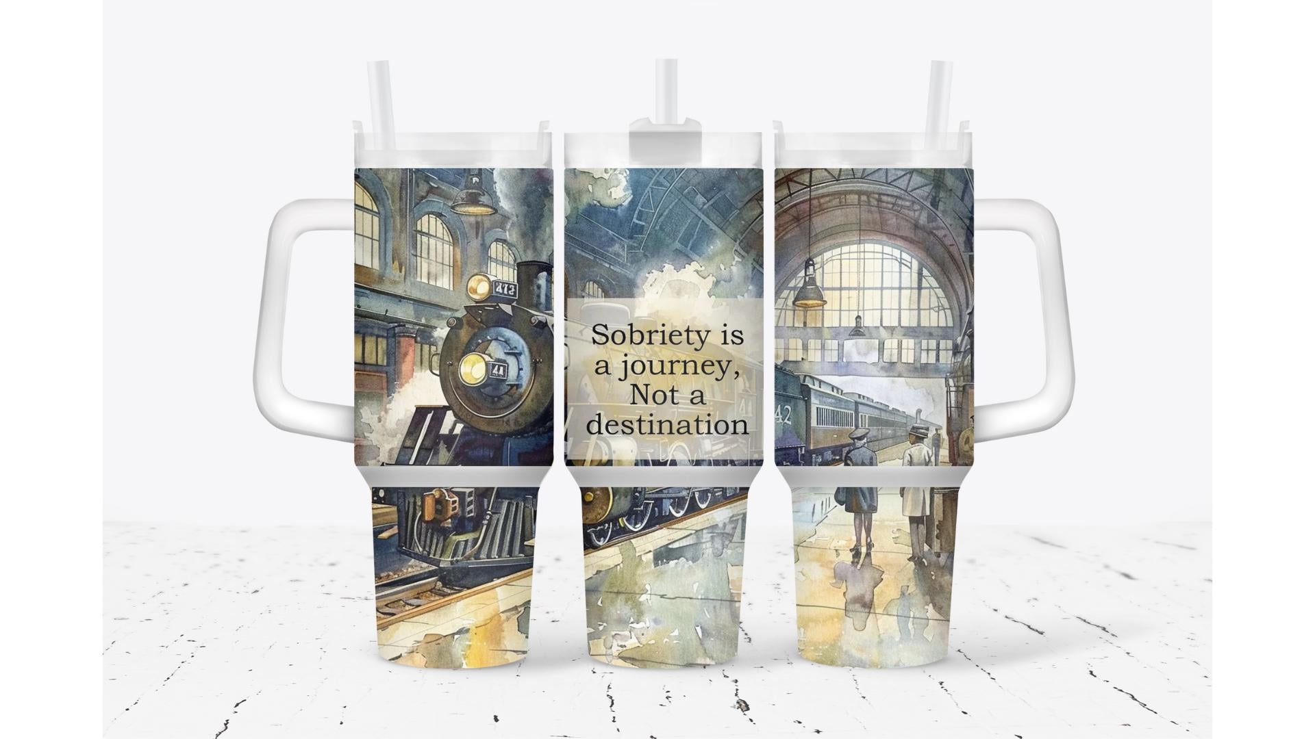 Sobriety Is A Journey Tumbler
