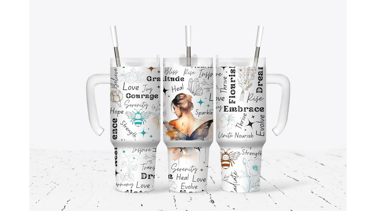Serenity Tumbler: Handmade Sublimation Stainless Steel Travel Mug