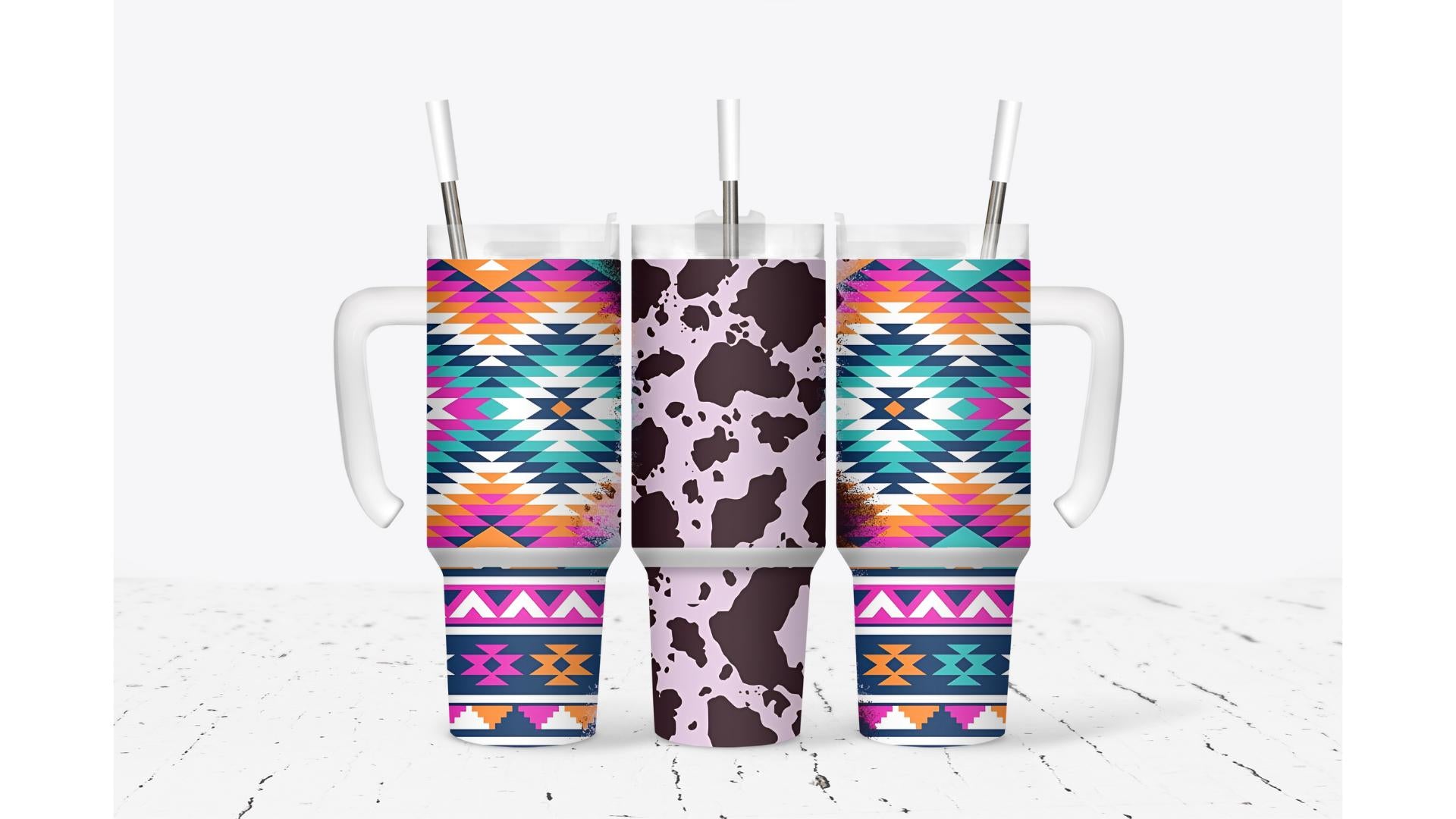 Aztec Pattern Pink Tumbler