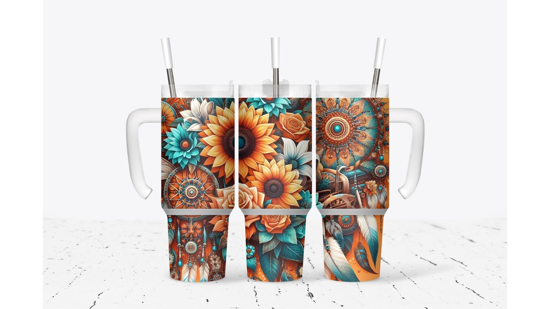 Sunflowers with Dream catcher Tumbler