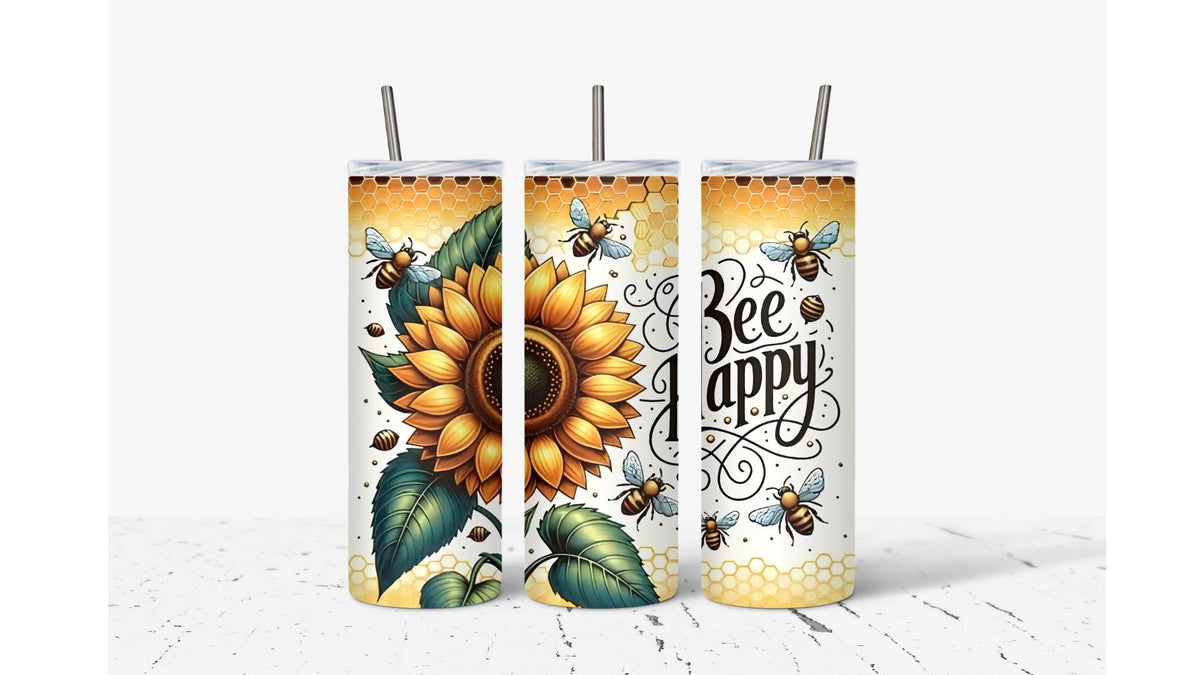 Bee Happy Sunflower Tumbler
