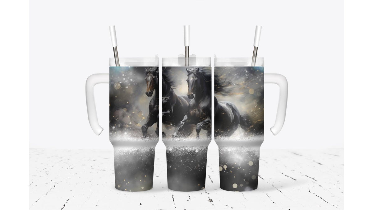 Black Horses Tumbler