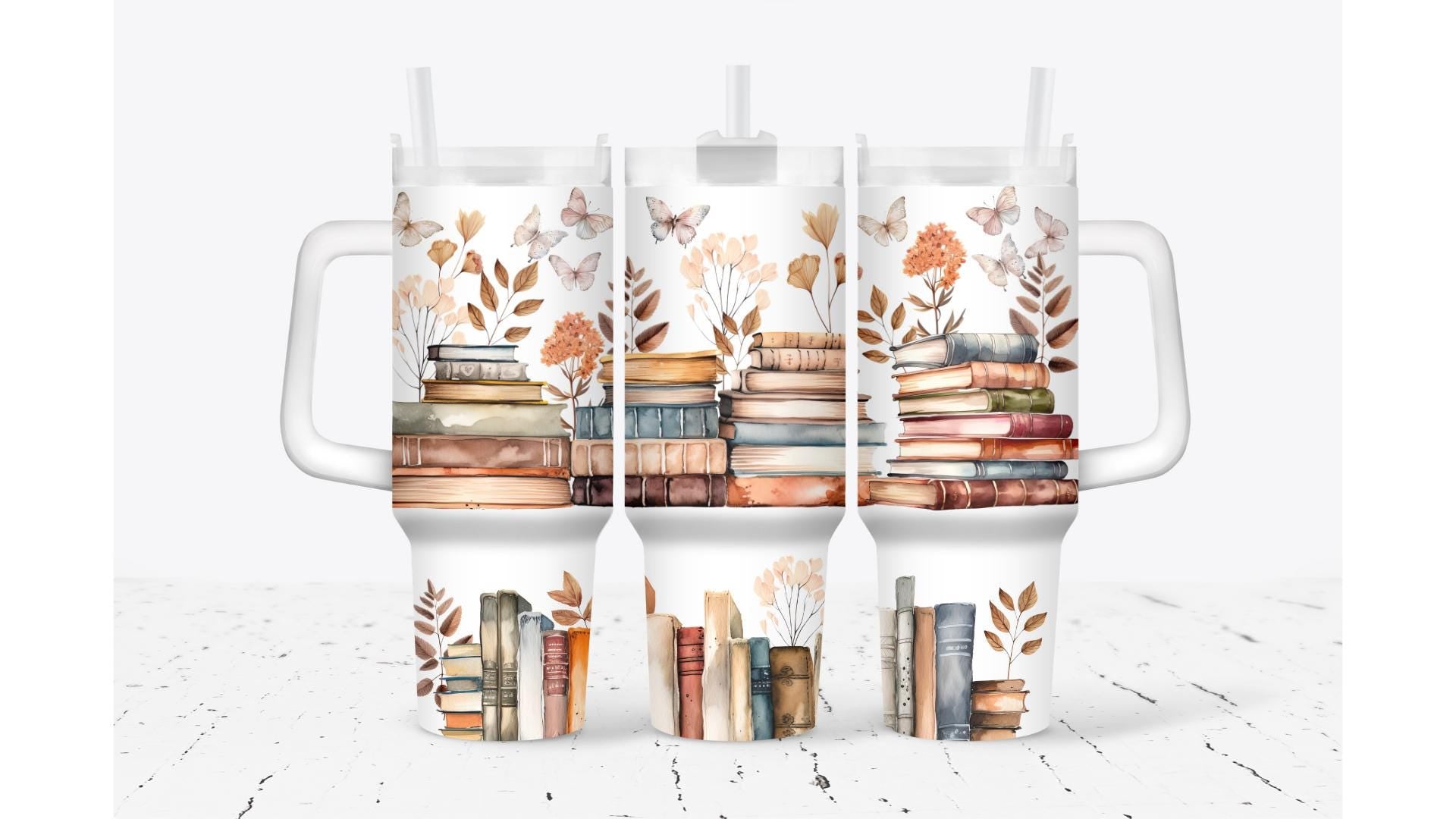 Books And Flowers Tumbler