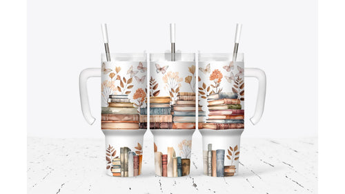 Books And Flowers Tumbler