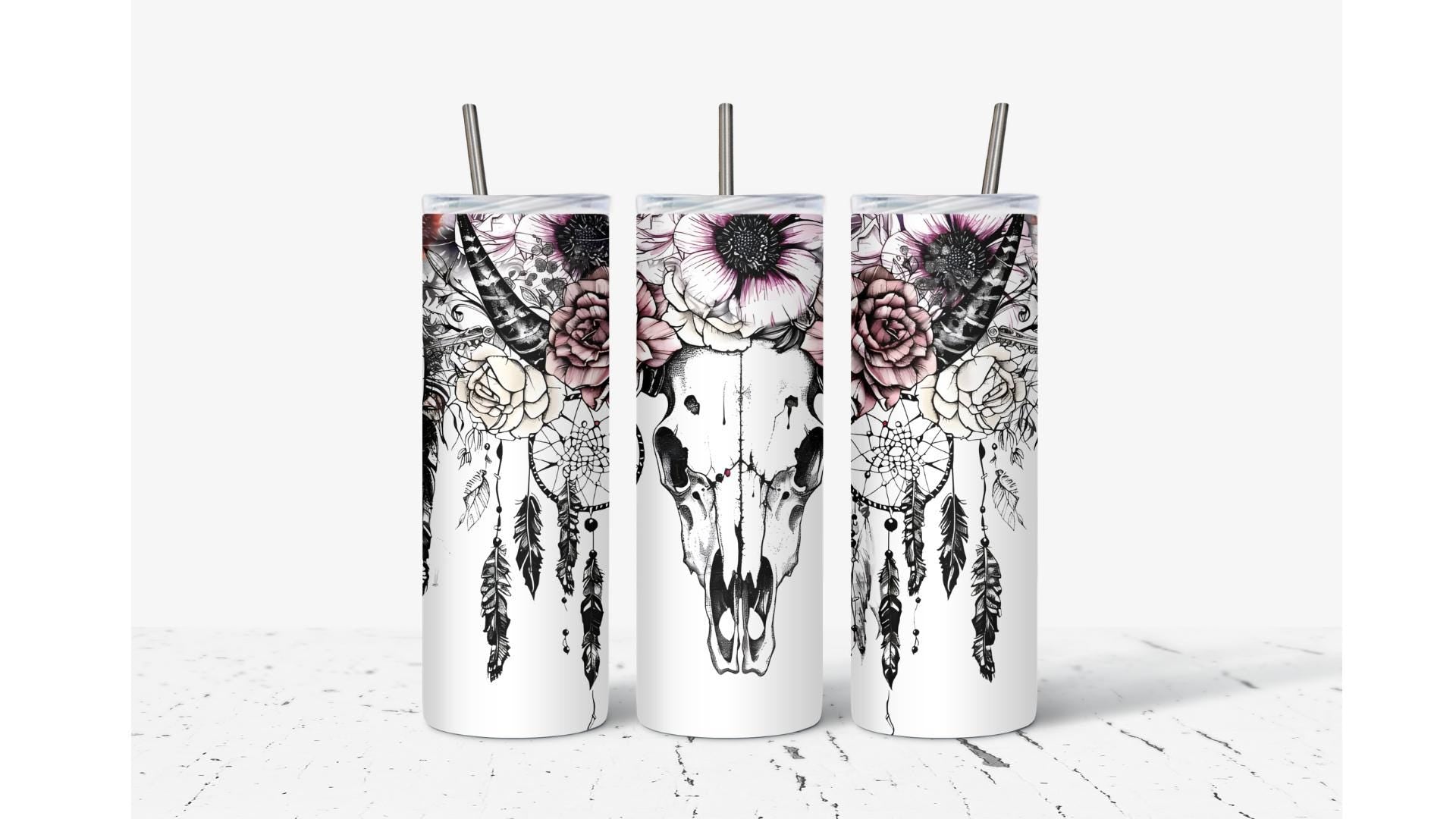 Western Dream Catcher with Skull Tumbler