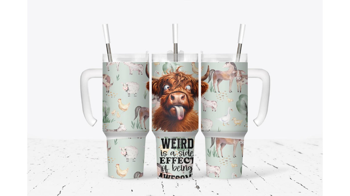 Funny Highland Cow Tumbler, Farm Animal Travel Mug