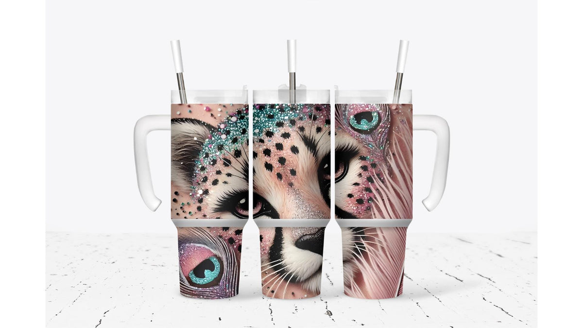 Cheetah Baby Glitter Pink Tumbler