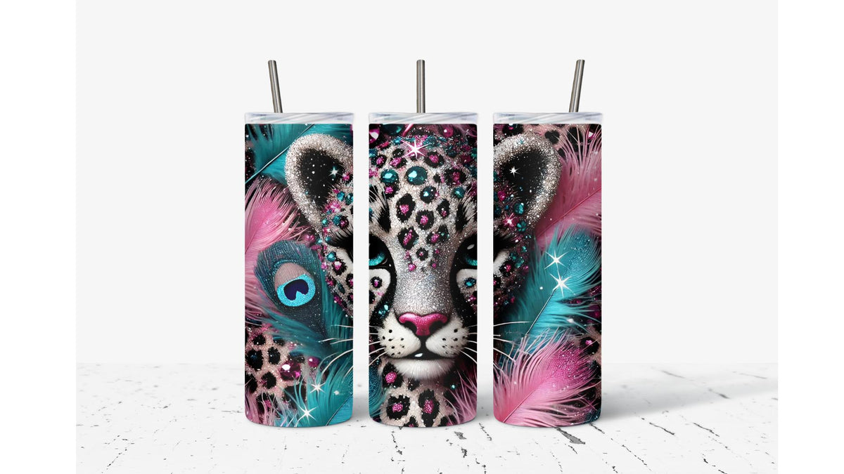 Baby Cheetah Pink and Blue Tumbler