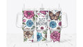 Just Breathe Flowers and Butterflies Tumbler