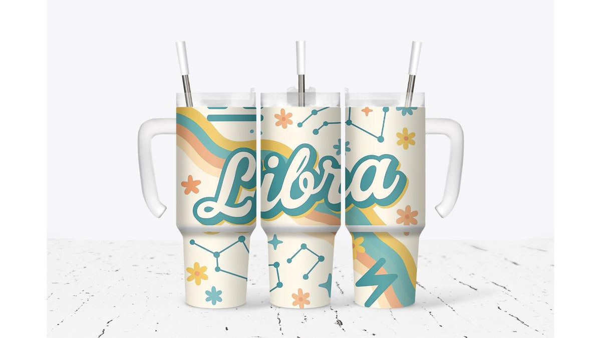 Libra Retro Zodiac Tumbler