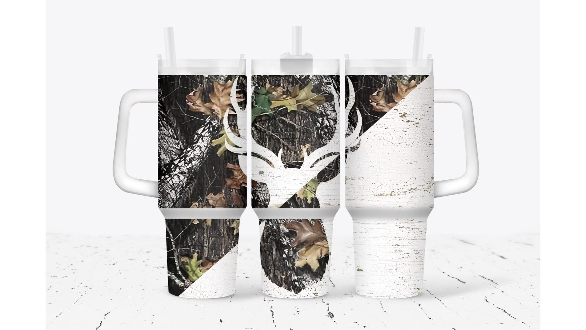 Wood Camouflage Split Buck Tumbler