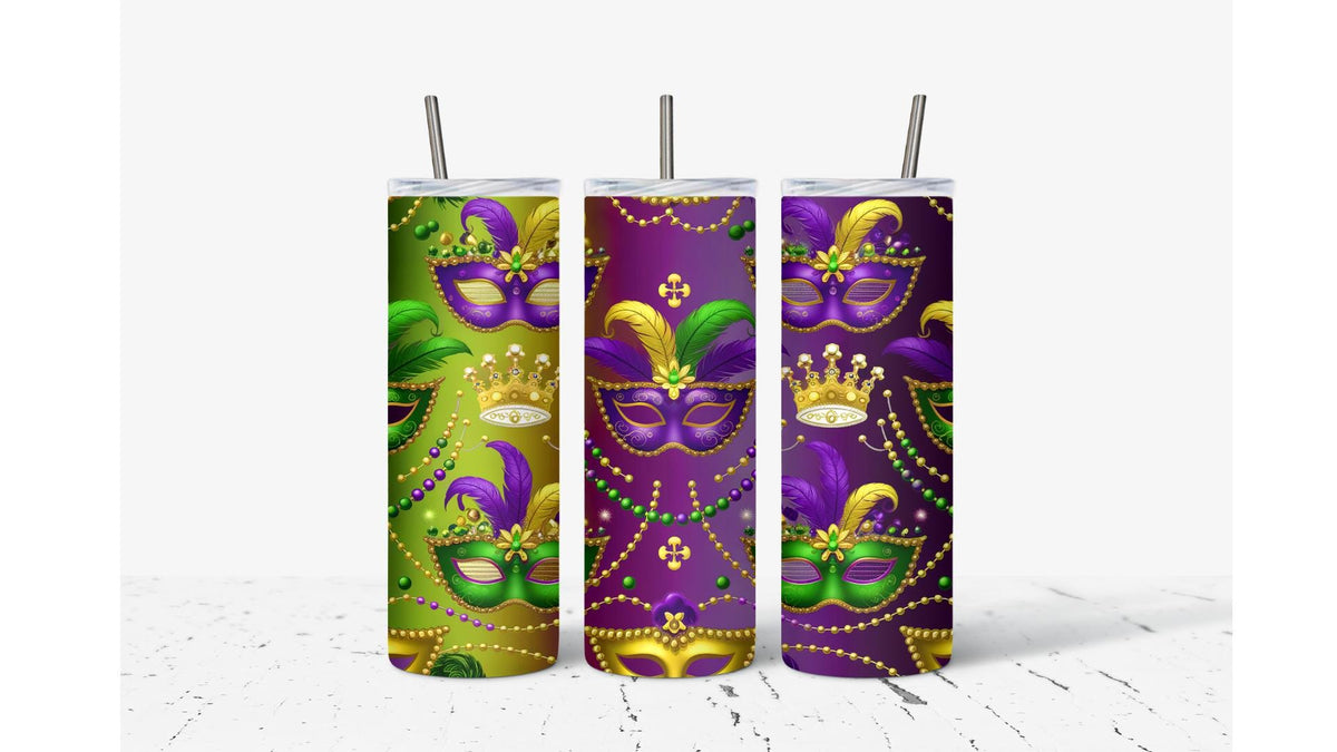 Mardi Gras Mask Tumbler