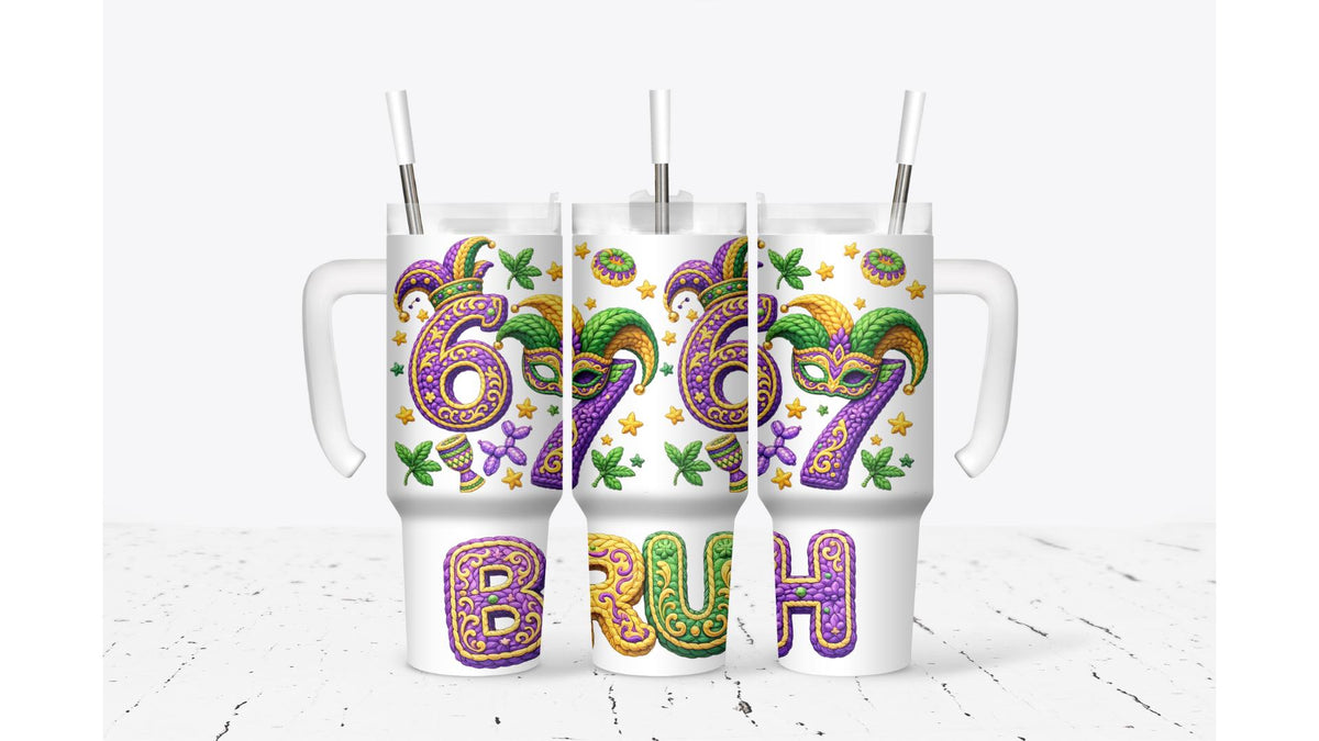 Mardi Gras Crochet 67 Tumbler