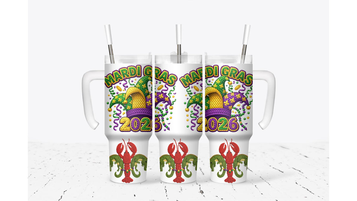 Mardi Gras Crochet Pattern Tumbler