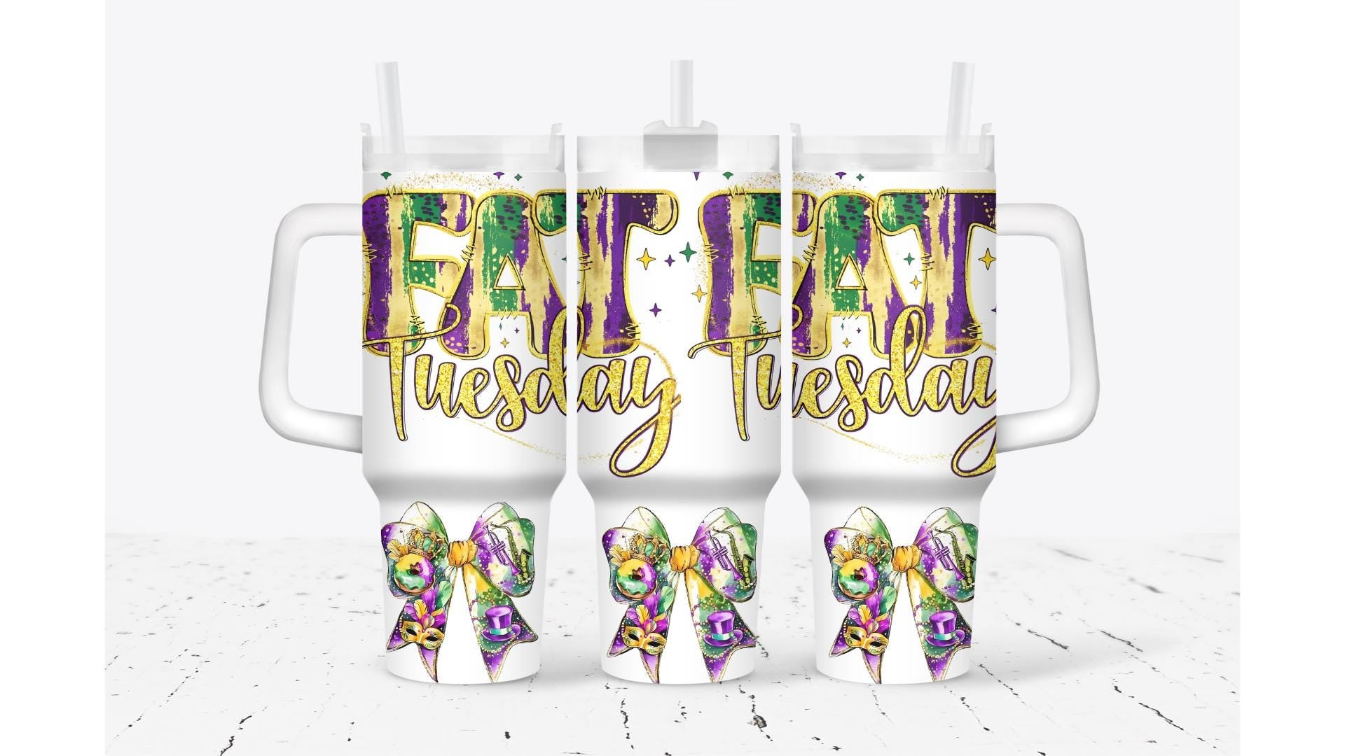 Mardi Gras Fat Tuesday Tumbler