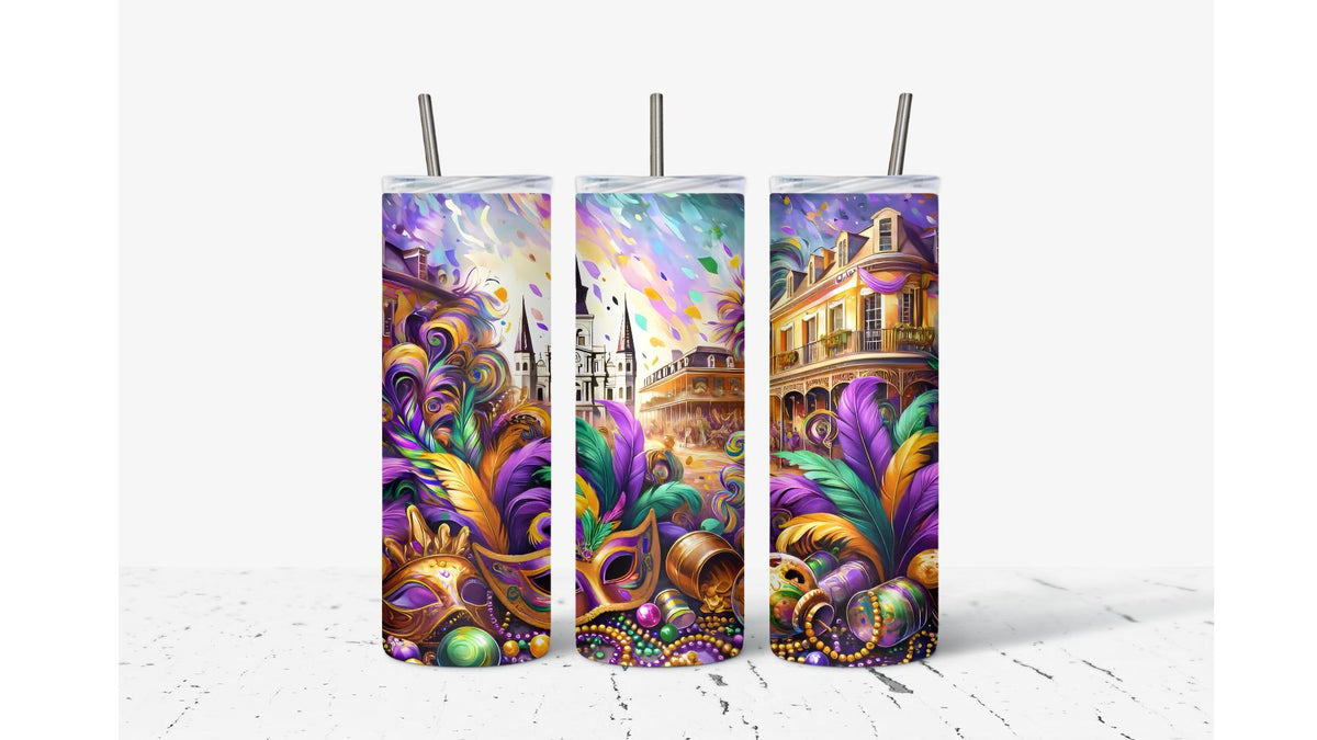 Mardi Gras Jackson Square Tumbler