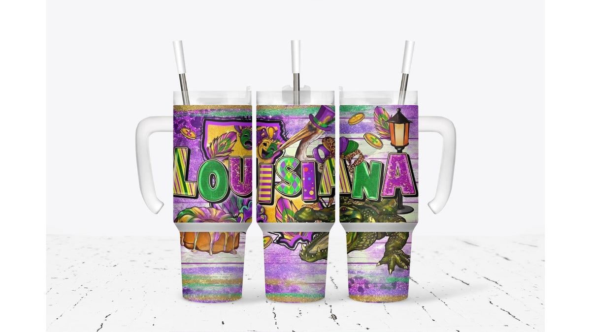 Mardi Gras Louisiana Tumbler