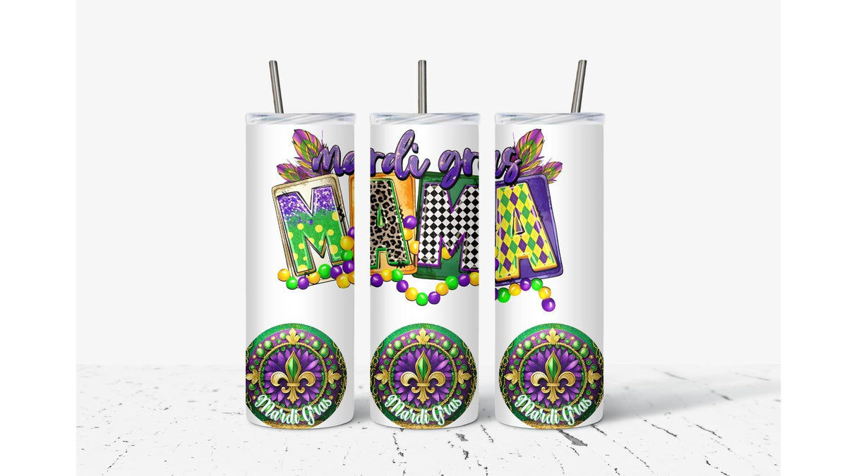 Mardi Gras Mama Tumbler
