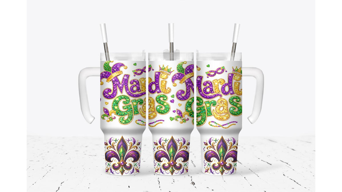 Mardi Gras Fleur Tumbler