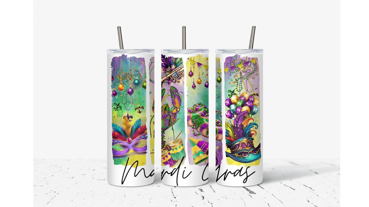 Mardi Gras Collage Tumbler
